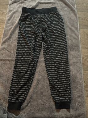 Calvin Klein Kids Black Joggers with White Logo Print